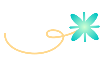 yellow line with green flower